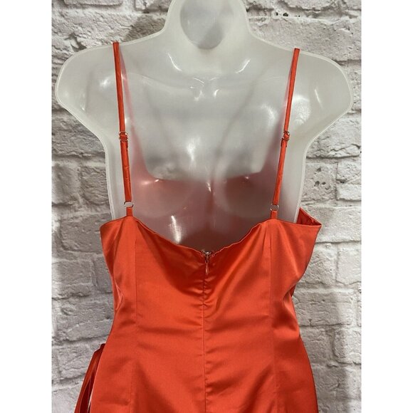 PRINCESS POLLY Bright Colorful Satin Mini Wrap Dress 8 Sexy Coquette Party 9868 - Picture 7 of 11